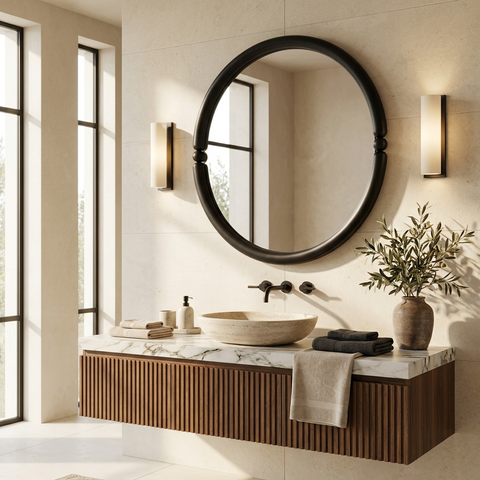 Ditto Black Modern Wall Mirror