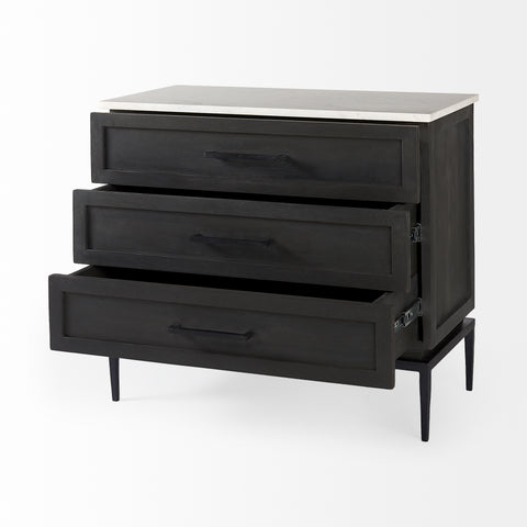 Divina Black-Brown Marble-Top Accent Cabinet-4