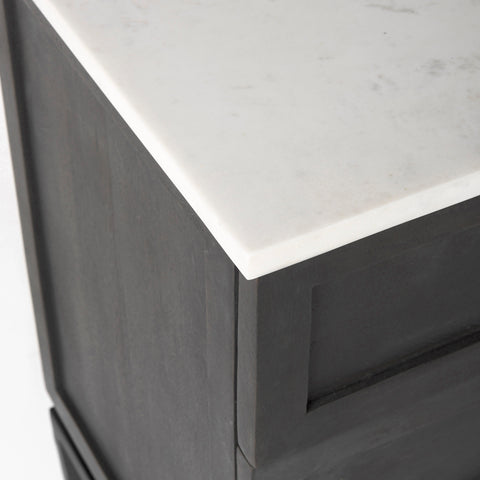 Divina Black-Brown Marble-Top Accent Cabinet-5