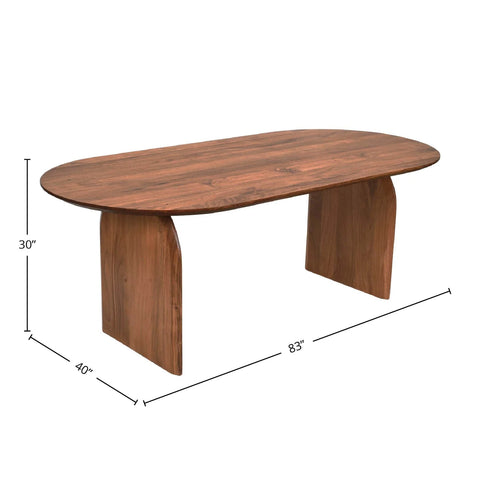 Domingo Solid Acacia Walnut Dining Table-6