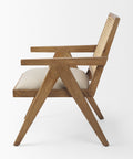 Donna Beige Fabric Cane Back Accent Chair -2