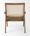 Donna Beige Fabric Cane Back Accent Chair -3