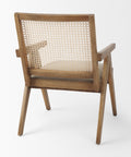 Donna Beige Fabric Cane Back Accent Chair -4