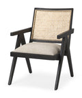 Donna Black Wood Cane Back Accent Chair -2