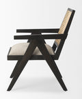 Donna Black Wood Cane Back Accent Chair -3