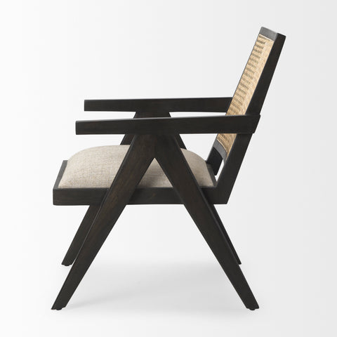 Donna Black Wood Cane Back Accent Chair -3