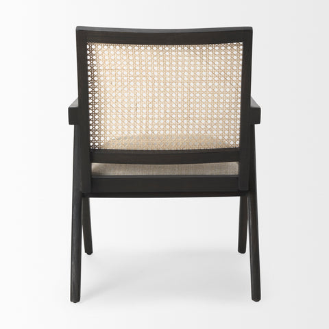 Donna Black Wood Cane Back Accent Chair -4