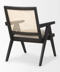Donna Black Wood Cane Back Accent Chair -5