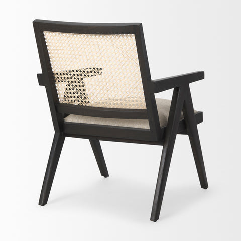Donna Black Wood Cane Back Accent Chair -5