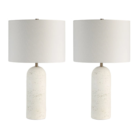 Dorato Off-White Travertine-Look Table Lamp Set of 2 -3