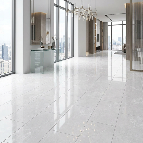 grey polished floor tile