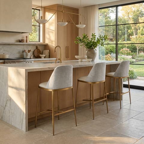 Dover Stone Modern Faux Leather Counter Stool