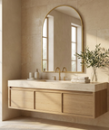 Durness Satin Brass Modern Wall Mirror