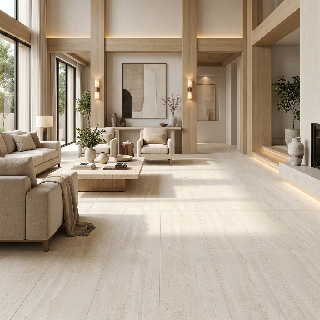 Marble Look Floor Tile – Easton Vein Marfil 24x48 Porcelain Tile ...