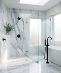 Marble look floor tile