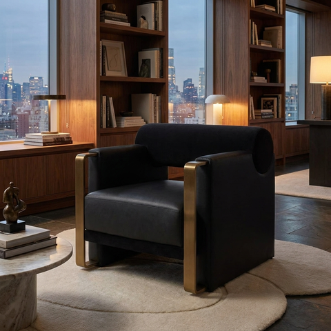 Edgar Black Accent Chair 