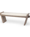 Elaine I Cream Upholstered Mango Wood Bench-1