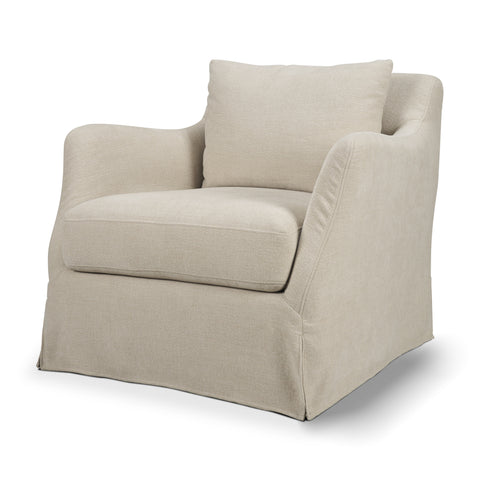 Ellington Cream Fabric Slipcovered Accent Chair-1