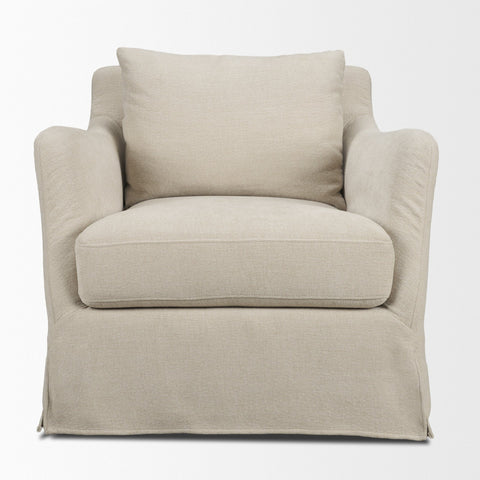 Ellington Cream Fabric Slipcovered Accent Chair-2