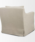 Ellington Cream Fabric Slipcovered Accent Chair-5
