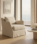 Ellington Cream Fabric Slipcovered Accent Chair
