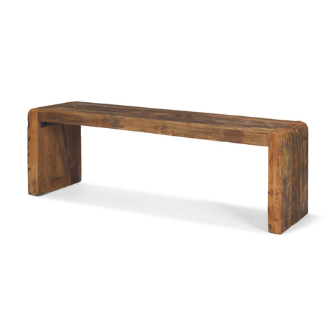 Estelle Rustic Brown Reclaimed Wood Bench -1
