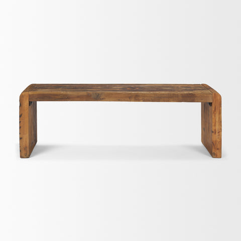 Estelle Rustic Brown Reclaimed Wood Bench -2