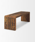 Estelle Rustic Brown Reclaimed Wood Bench -4