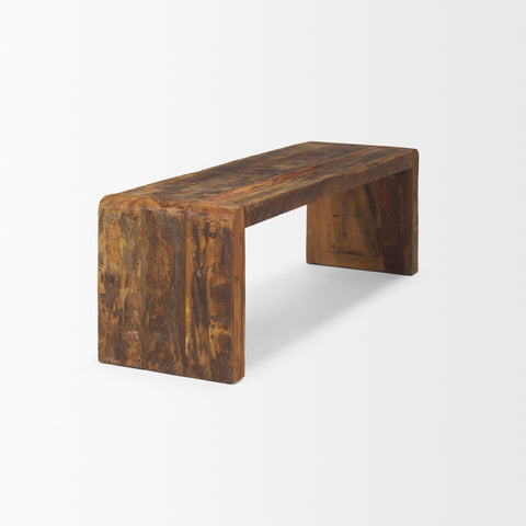 Estelle Rustic Brown Reclaimed Wood Bench -4