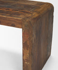 Estelle Rustic Brown Reclaimed Wood Bench -6