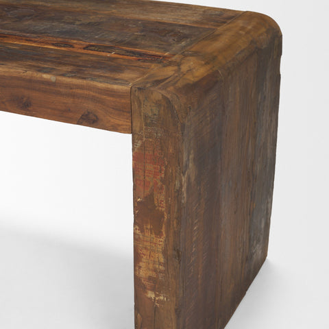 Estelle Rustic Brown Reclaimed Wood Bench -6