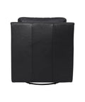 Europa Black Leather Swivel Accent Chair-4