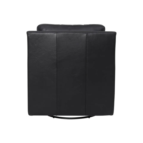 Europa Black Leather Swivel Accent Chair-4