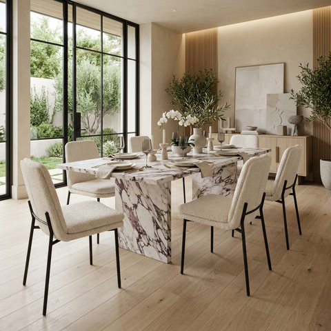 Eve Cream Boucle Dining Chair – Mercana