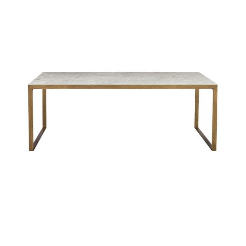 Evert Low White Italian Marble Coffee Table - Sunpan