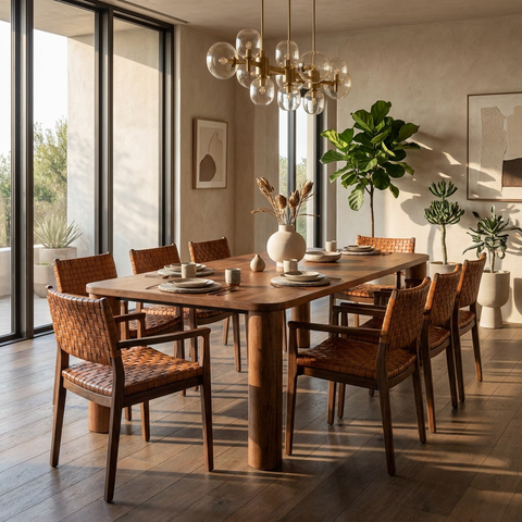 Evolution Solid Mango Walnut Dining Table