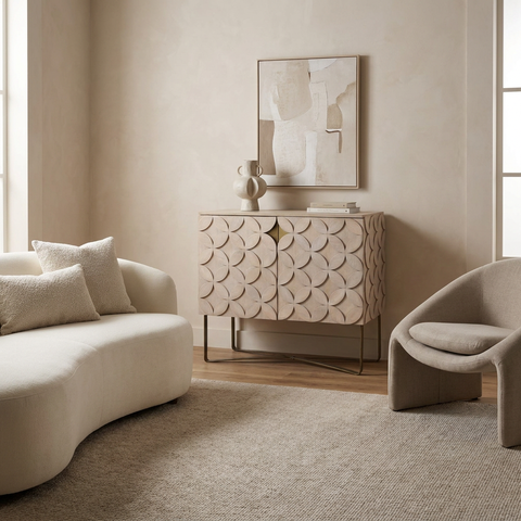 Excelsior Light Brown Mango Wood Accent Cabinet