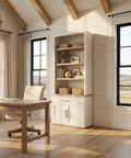 Fairview White & Medium Brown Solid Mango Wood Shelving Unit 