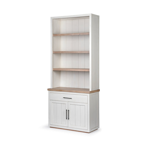 Fairview White & Medium Brown Solid Mango Wood Shelving Unit -1