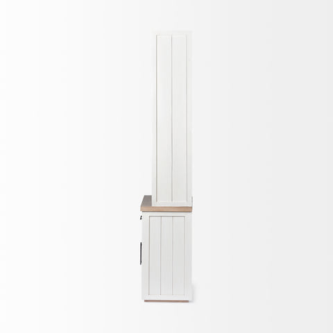 Fairview White & Medium Brown Solid Mango Wood Shelving Unit -4