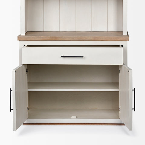 Fairview White & Medium Brown Solid Mango Wood Shelving Unit -5