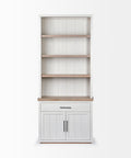Fairview White & Medium Brown Solid Mango Wood Shelving Unit -6