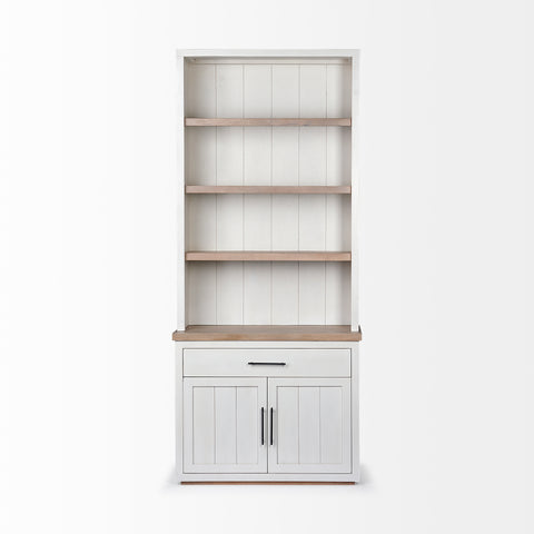 Fairview White & Medium Brown Solid Mango Wood Shelving Unit -6