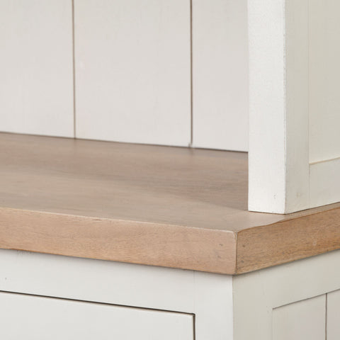 Fairview White & Medium Brown Solid Mango Wood Shelving Unit -7