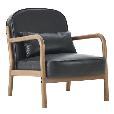 Fani Black Faux Leather Accent Chair-1
