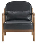 Fani Black Faux Leather Accent Chair-2