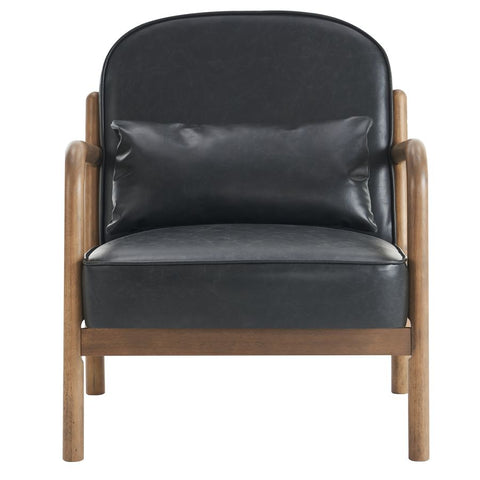Fani Black Faux Leather Accent Chair-2