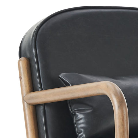 Fani Black Faux Leather Accent Chair-3