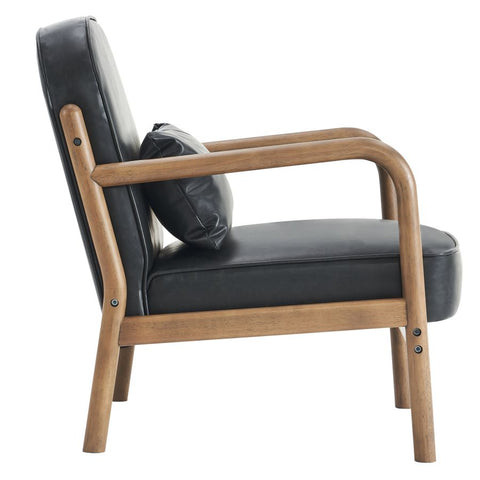 Fani Black Faux Leather Accent Chair-5