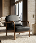Fani Black Faux Leather Accent Chair